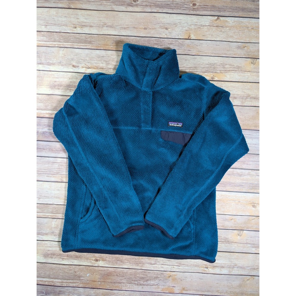 Patagonia Re-Tool Snap-T Fleece Pullover Women Medium Polyester Teal Blue Warm
